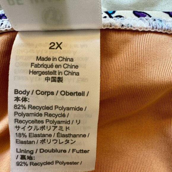 J. Crew Reimagined Plus Size 2X Ruched Swim Bikini Bottoms High Rise Paisley - Picture 11 of 12